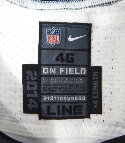2014 Philadelphia Eagles Julian Vandervelde 61 Játék Kiadott Fehér Jersey 46 - Aláíratlan NFL Játék Használt Mezek