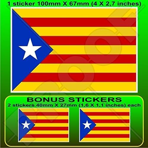 KATALÓNIA katalán Függetlenség Kék Zászló SPANYOLORSZÁG először is meg kell Blava spanyol 4 (100mm) Vinyl Matrica, Matrica