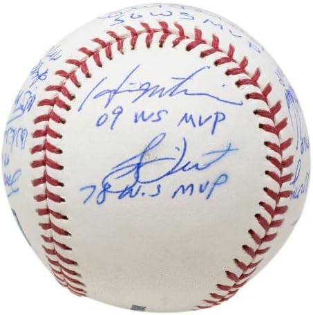 2000 Yankees világbajnokság MVP Aláírt Baseball Jeter Rivera Steiner MLB Holo 818 - Dedikált Baseball
