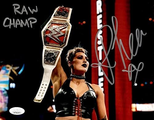 Rhea Ripley Alá Írva WWE Raw Női Bajnok 8x10 Fotó SZÖVETSÉG Tanú COA - Dedikált Birkózás Fotók