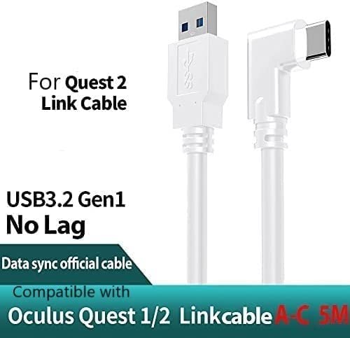 MÁS 16ft Link Kábel Oculus Quest 2 & Quest 1 PC Gaming & Töltés | Nagy Sebességű Adatátvitel & Gyors Töltő Kábel 90