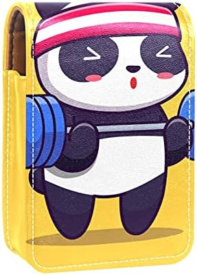 Kedves Panda Sport Sárga Kis Rúzst A Tükör A Táskáját, Tartós Bőr Kozmetikai Smink Jogosultja, Hordozható Utazási Kozmetikai