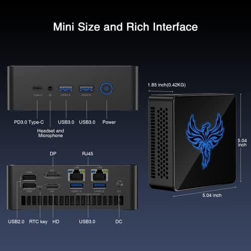 Coolby NAS Mini PC, Intel 12 N5095 (4C/4T, Akár 2.9 GHz), 8GB RAM, 256 gb-os NVMe PCIE SSD, Mini Asztali Számítógép