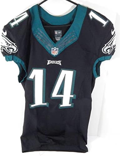 2014 Philadelphia Eagles Riley Cooper 14 Játék Kibocsátott Fekete Jersey 42 DP29140 - Aláíratlan NFL Játék Használt