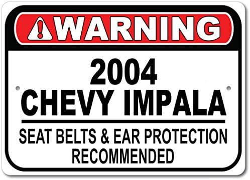 2004 04 Chevy Impala biztonsági Öv Ajánlott Gyors Autó Alá, Fém Garázs Tábla, Fali Dekor, GM Autó Jel - 10x14 cm