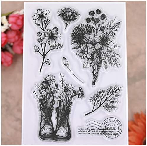 KWELLAM Bélyeg Virágok, Levelek szeretettel Tour Párizsi Tiszta Bélyeget Kártya Készítés Dekoráció, valamint DIY Scrapbooking