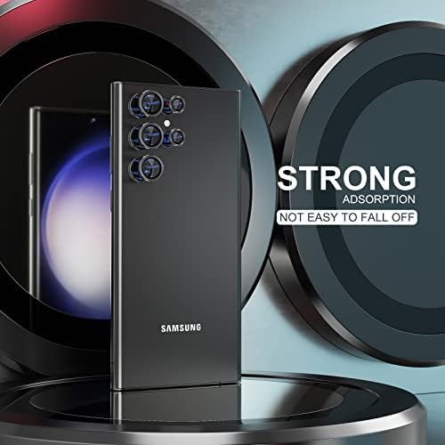 Choiche Samsung Galaxy S23 Ultra Kamera Lencséjét Védő, karcálló Edzett Üveg Alufelni Széle Kamera Fedél kijelző Védő