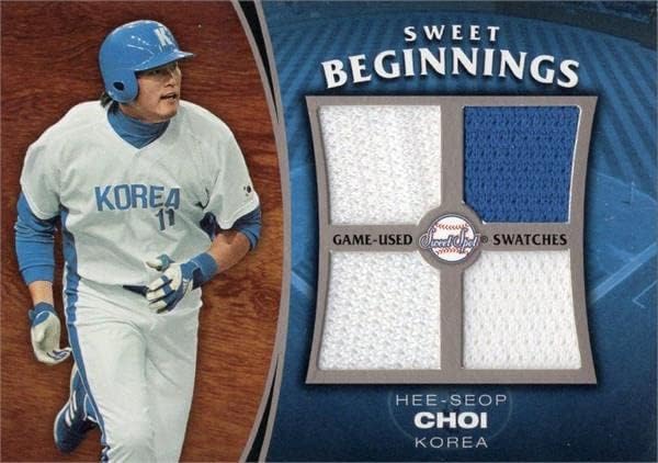 Hee-Seop Choi játékos kopott jersey-i javítás baseball kártya (Korea) 2006 Felső szint Édes Kezdetek SWHC - MLB Meccset